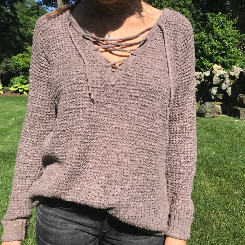Tie up sweater